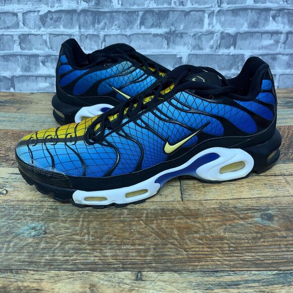 Nike Air Max‎ Plus Tn SE Greedy Black Hyper Blue Sunset Yellow Mens Size 13 Rare
